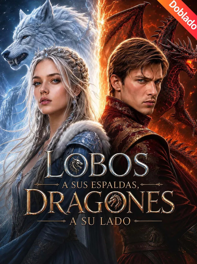 Póster de Lobos a sus espaldas, dragones a su lado